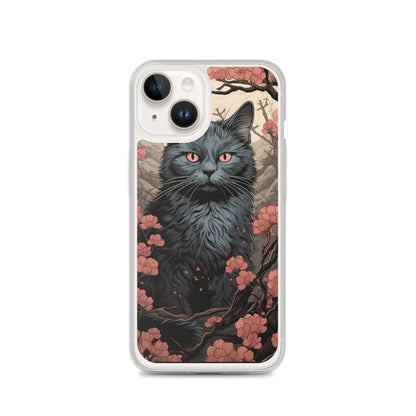 Ukiyo-e Style Gray Cat iPhone Case