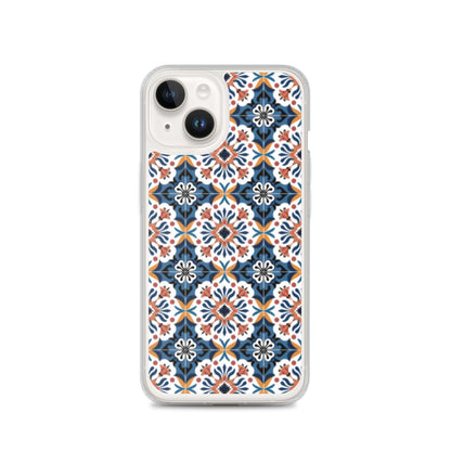 iPhone Case Classic Encaustic Tile Orange & Blue