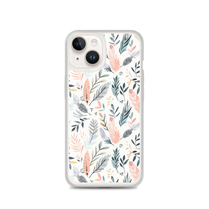 iPhone Case Pastel Feathers & Plants