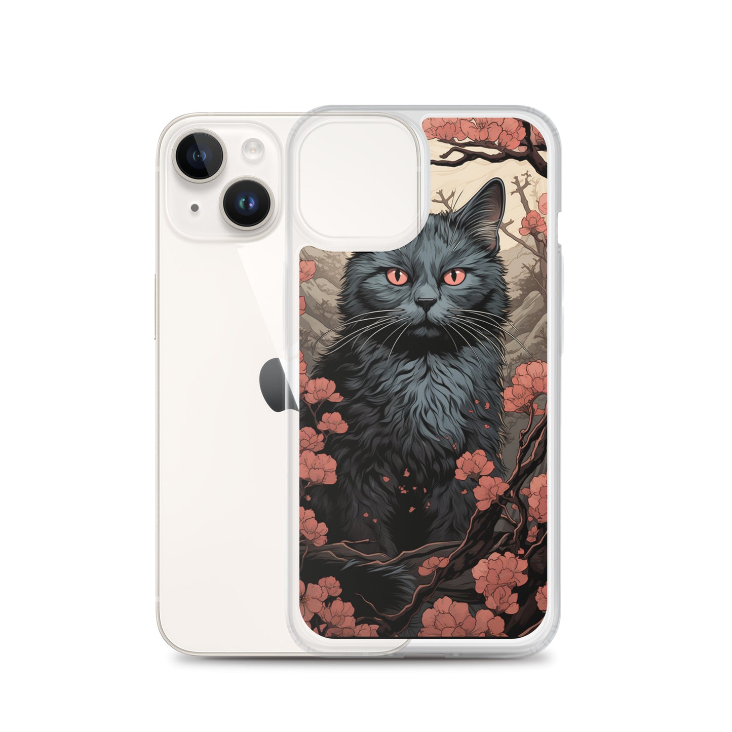 Ukiyo-e Style Gray Cat iPhone Case