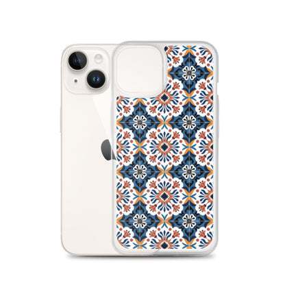 iPhone Case Classic Encaustic Tile Orange & Blue