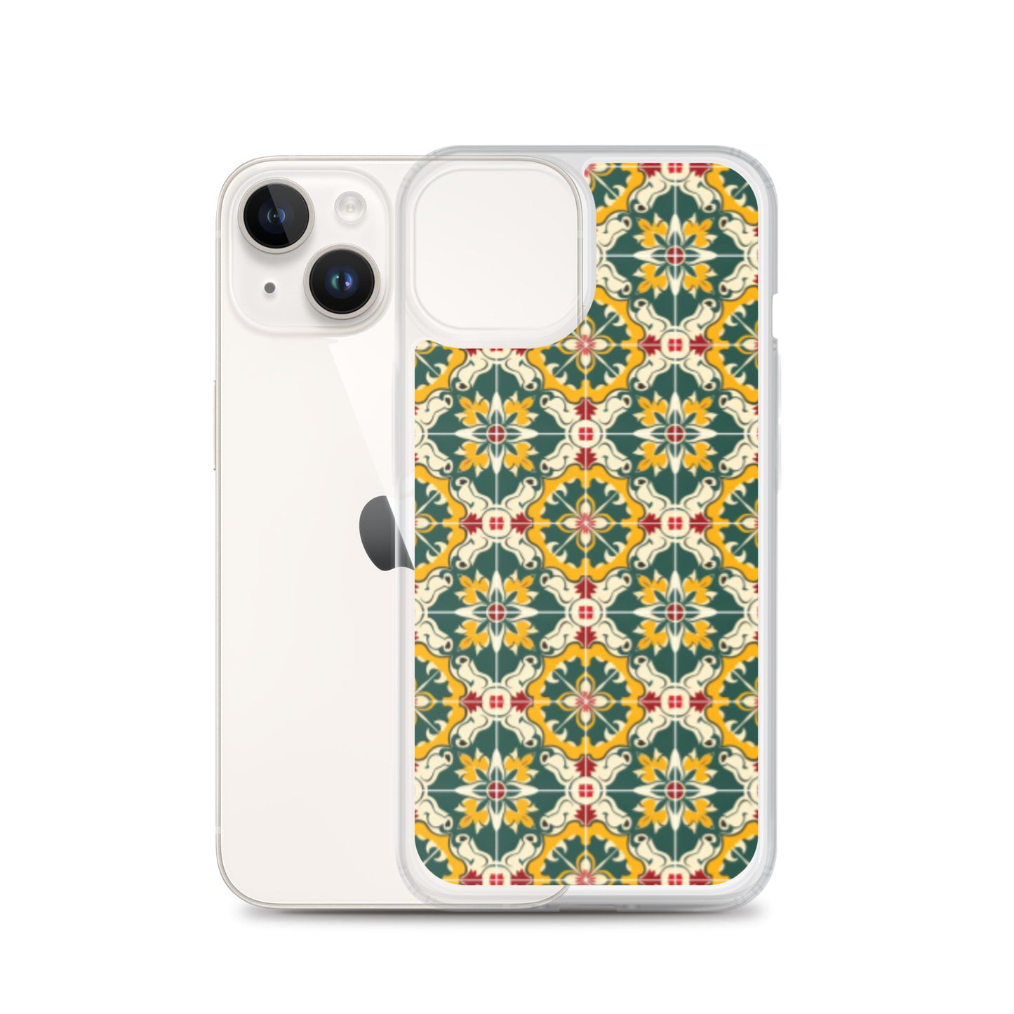 iPhone Case Green Colorful Traditional Maltese Cement Tile Pattern