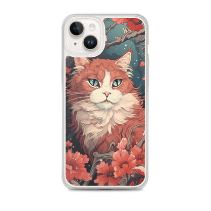 Ukiyo-e Style Orange/White Cat iPhone Case