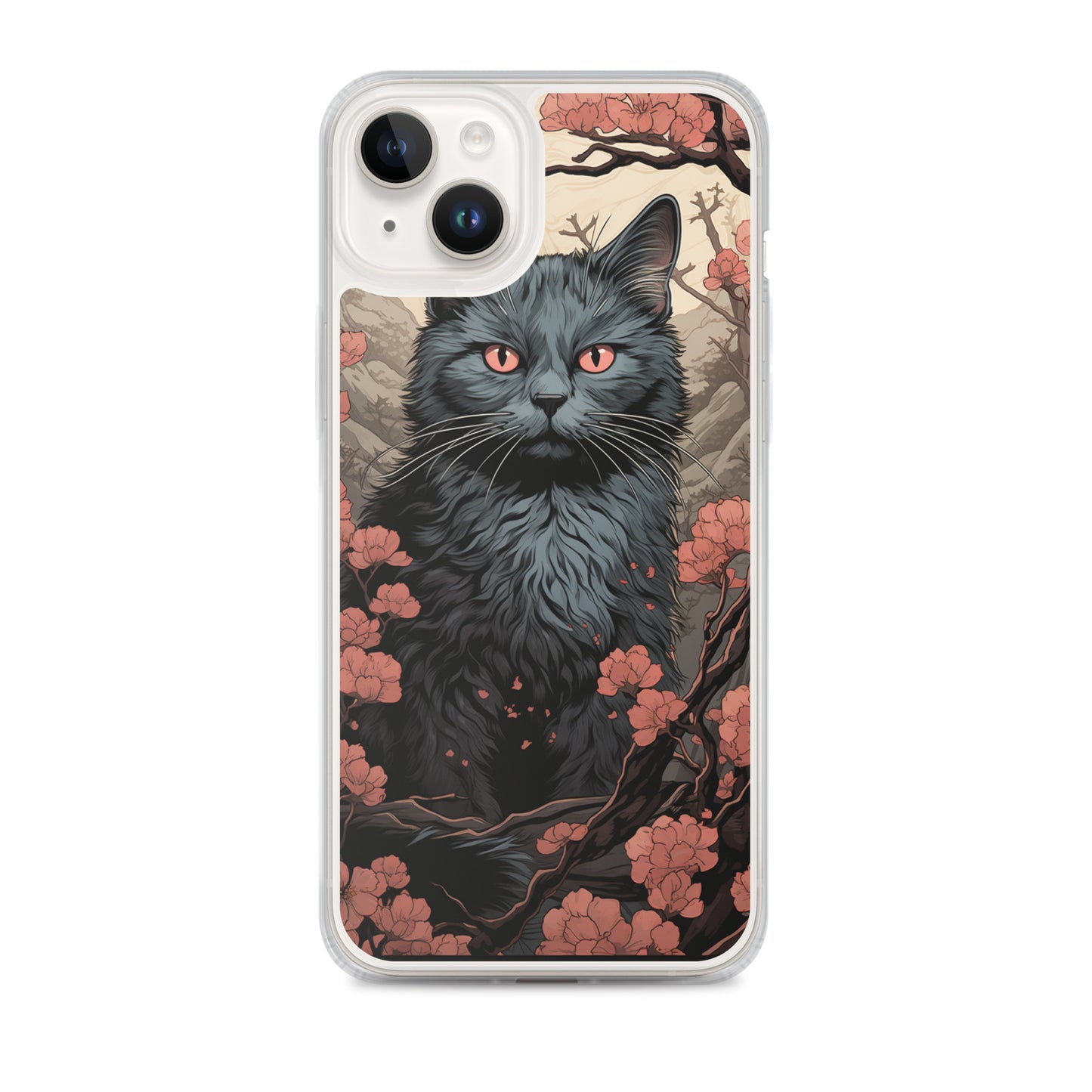 Ukiyo-e Style Gray Cat iPhone Case