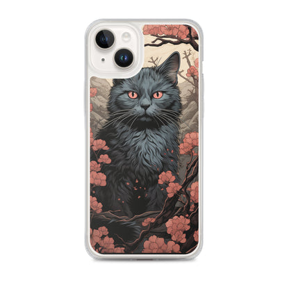 Ukiyo-e Style Gray Cat iPhone Case