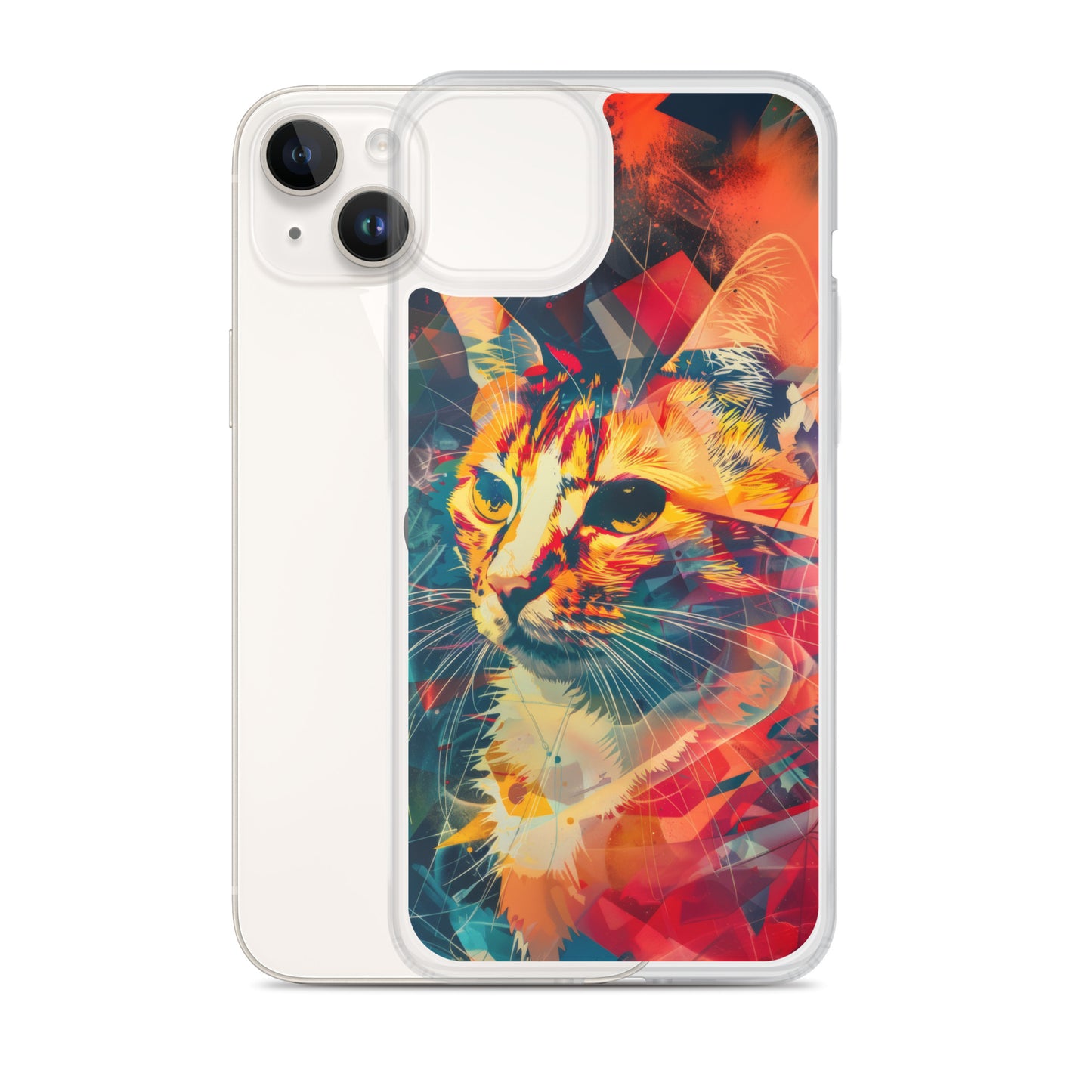 Pop Art Cat in Rosenquist Style iPhone Case