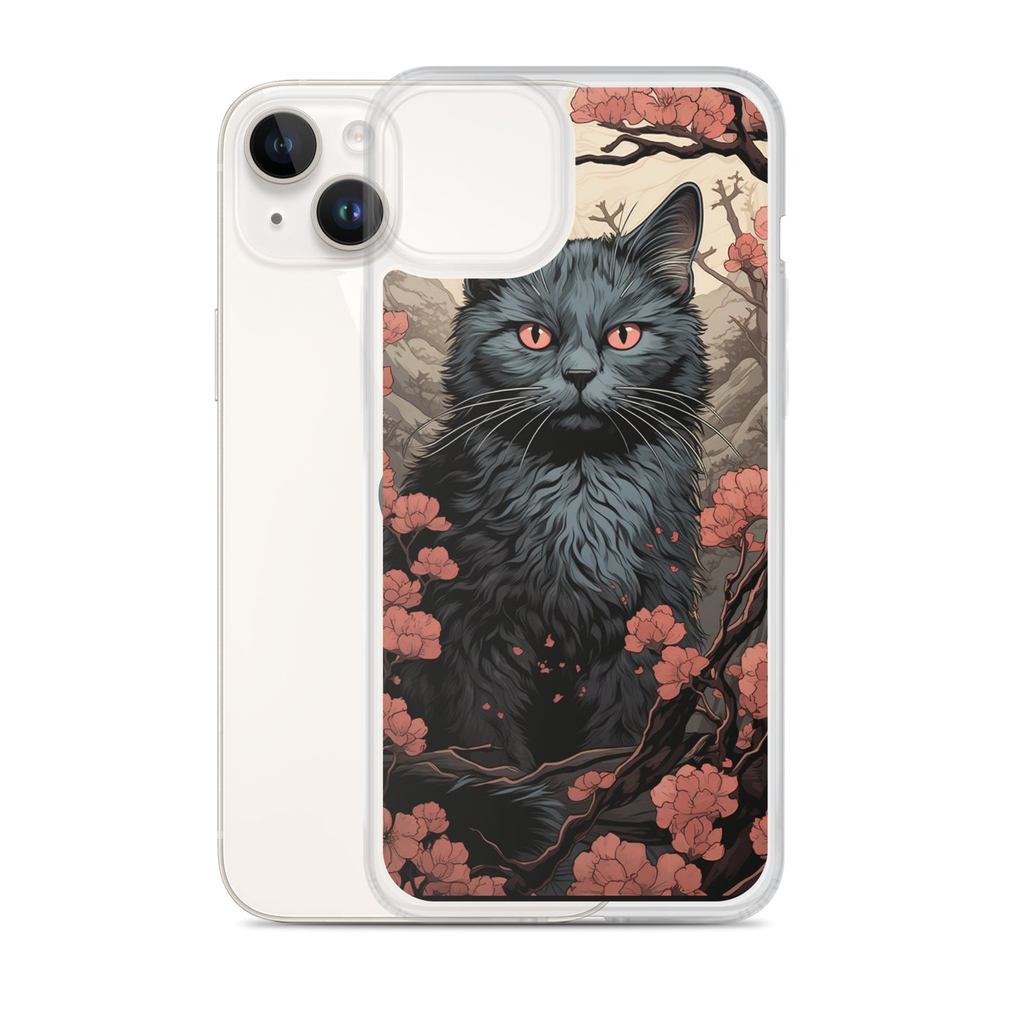 Ukiyo-e Style Gray Cat iPhone Case