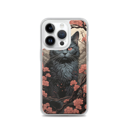Ukiyo-e Style Gray Cat iPhone Case