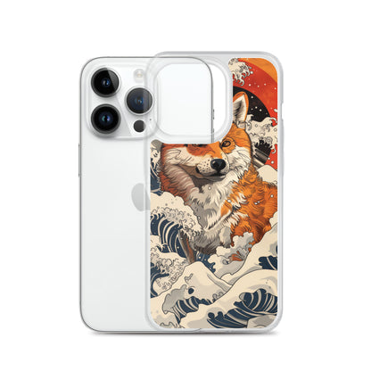 Shiba Inu in Waves iPhone Case