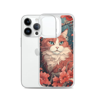 Ukiyo-e Style Orange/White Cat iPhone Case
