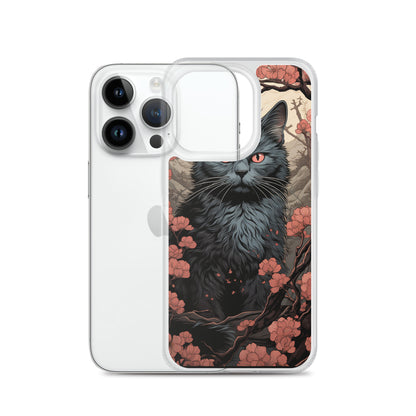 Ukiyo-e Style Gray Cat iPhone Case