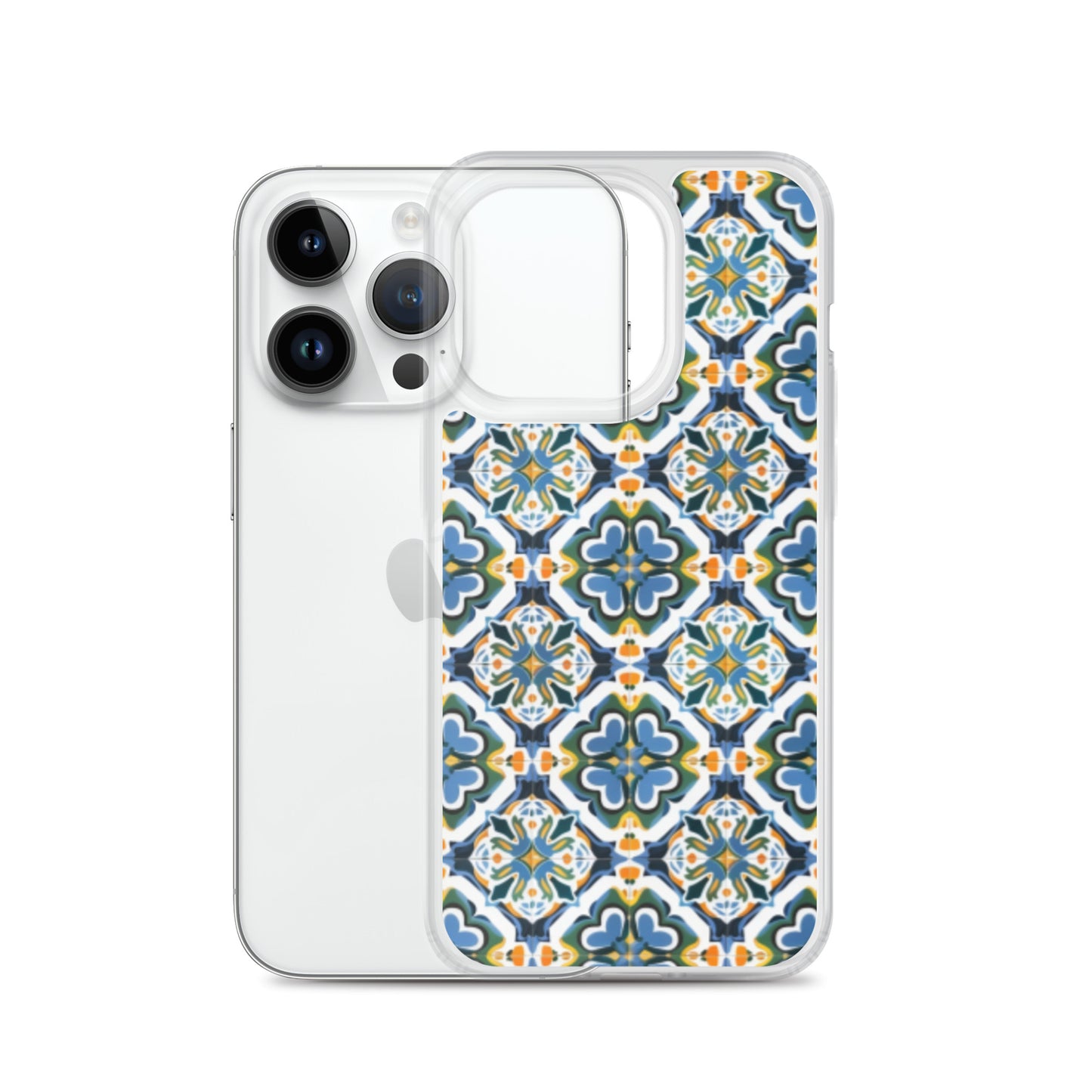iPhone Case Colorful Andalusian Ceramic Tile Green Blue Orange