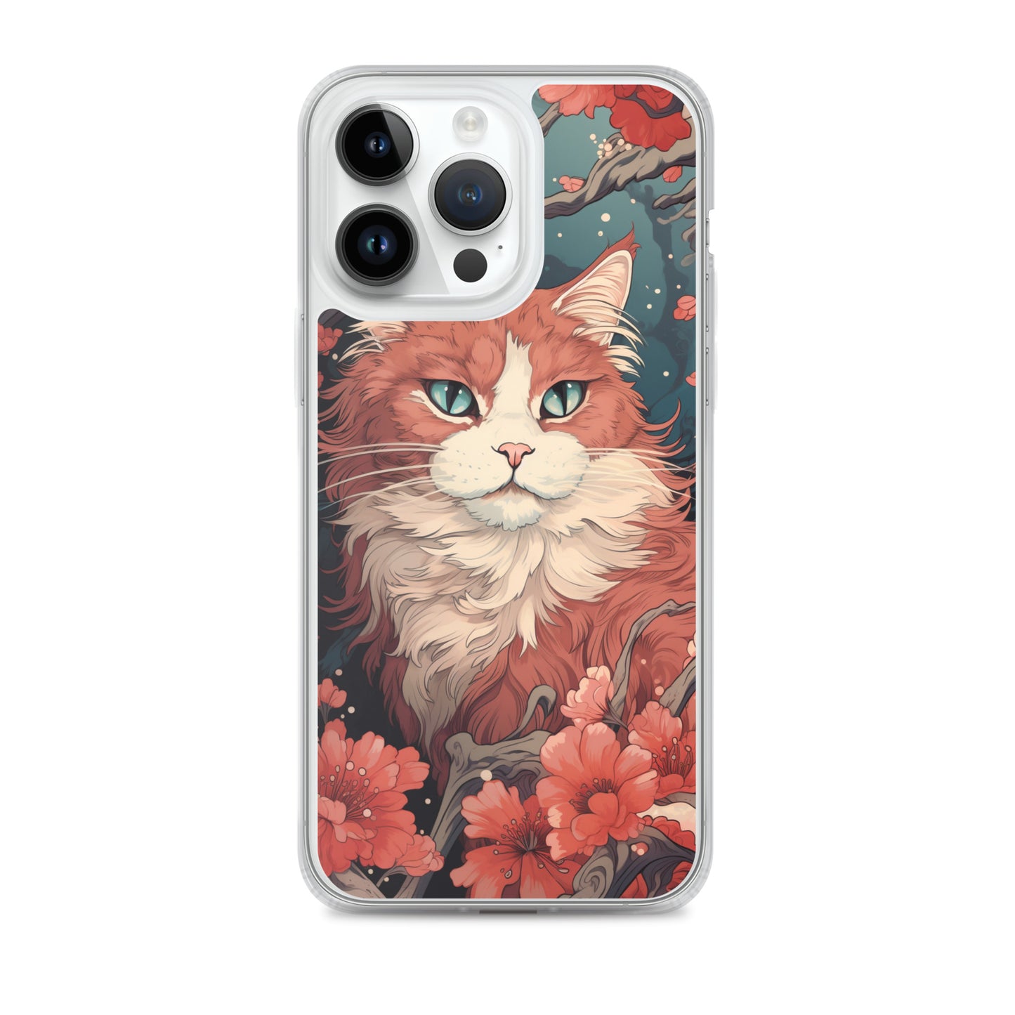 Ukiyo-e Style Orange/White Cat iPhone Case