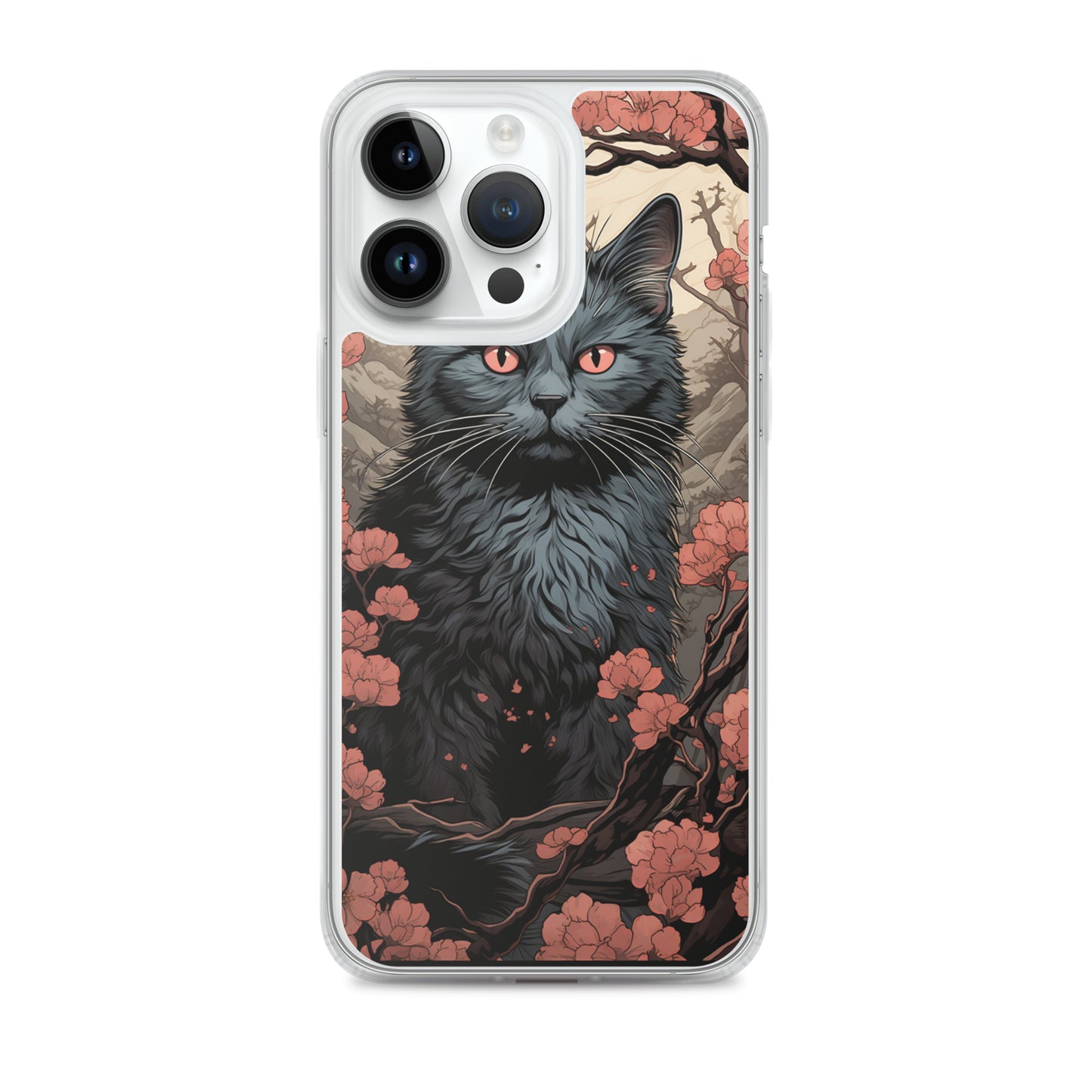 Ukiyo-e Style Gray Cat iPhone Case