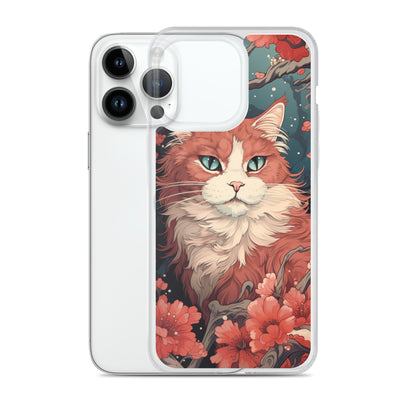 Ukiyo-e Style Orange/White Cat iPhone Case