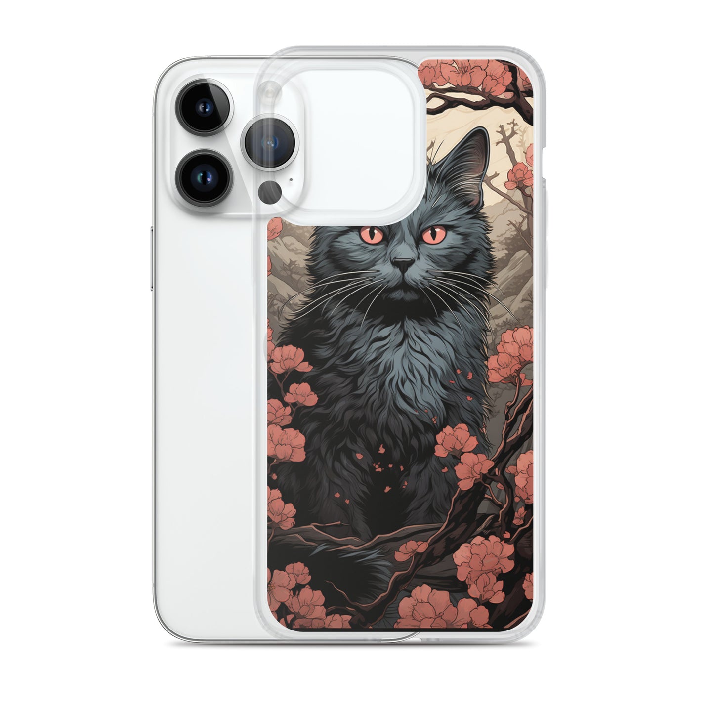 Ukiyo-e Style Gray Cat iPhone Case