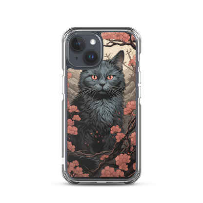 Ukiyo-e Style Gray Cat iPhone Case