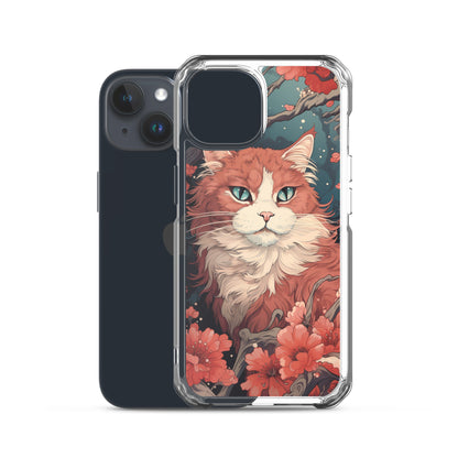 Ukiyo-e Style Orange/White Cat iPhone Case