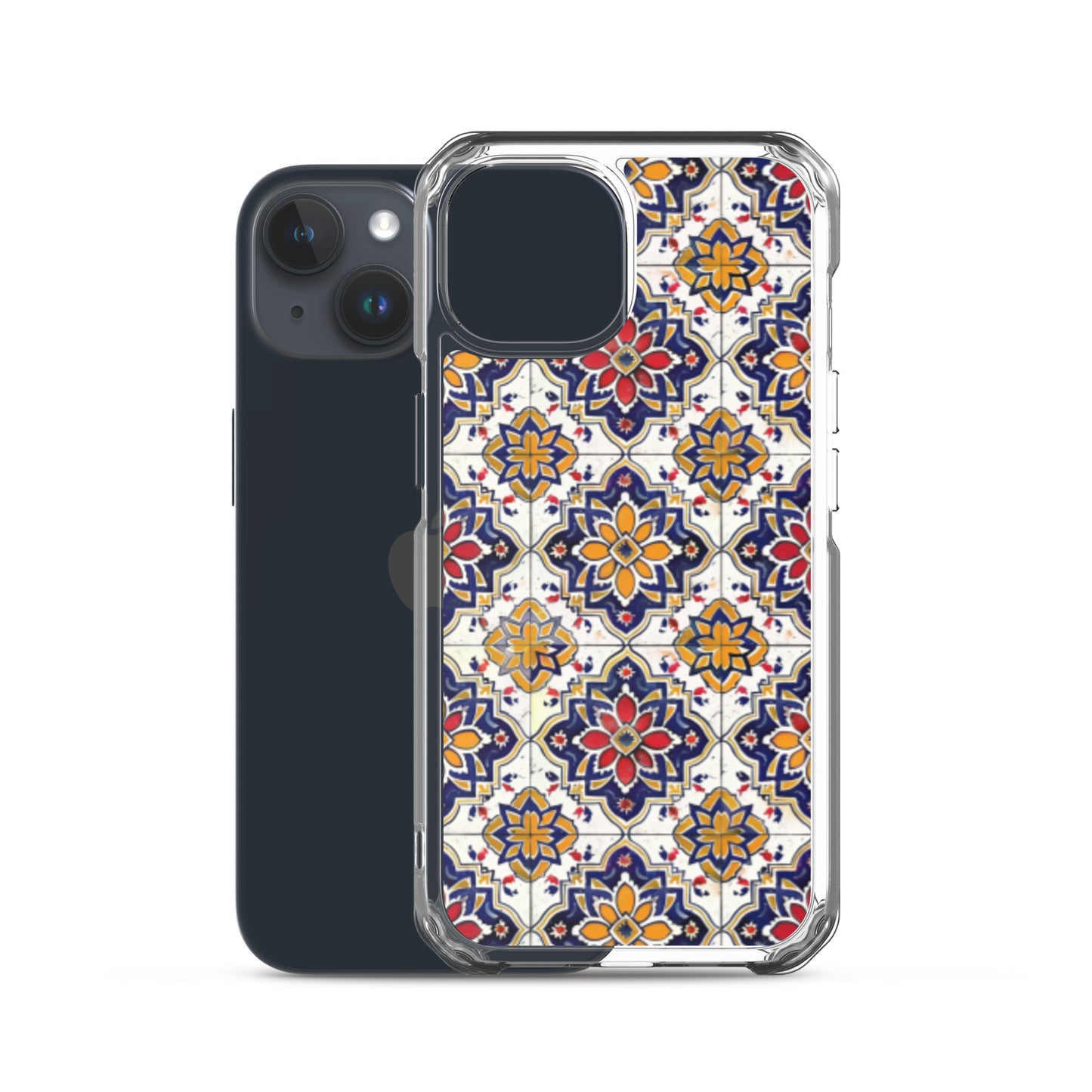 iPhone Case Colorful Andalusian Ceramic Tile Blue Orange Red