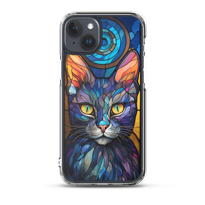 Stained Glass Cat iPhone Case