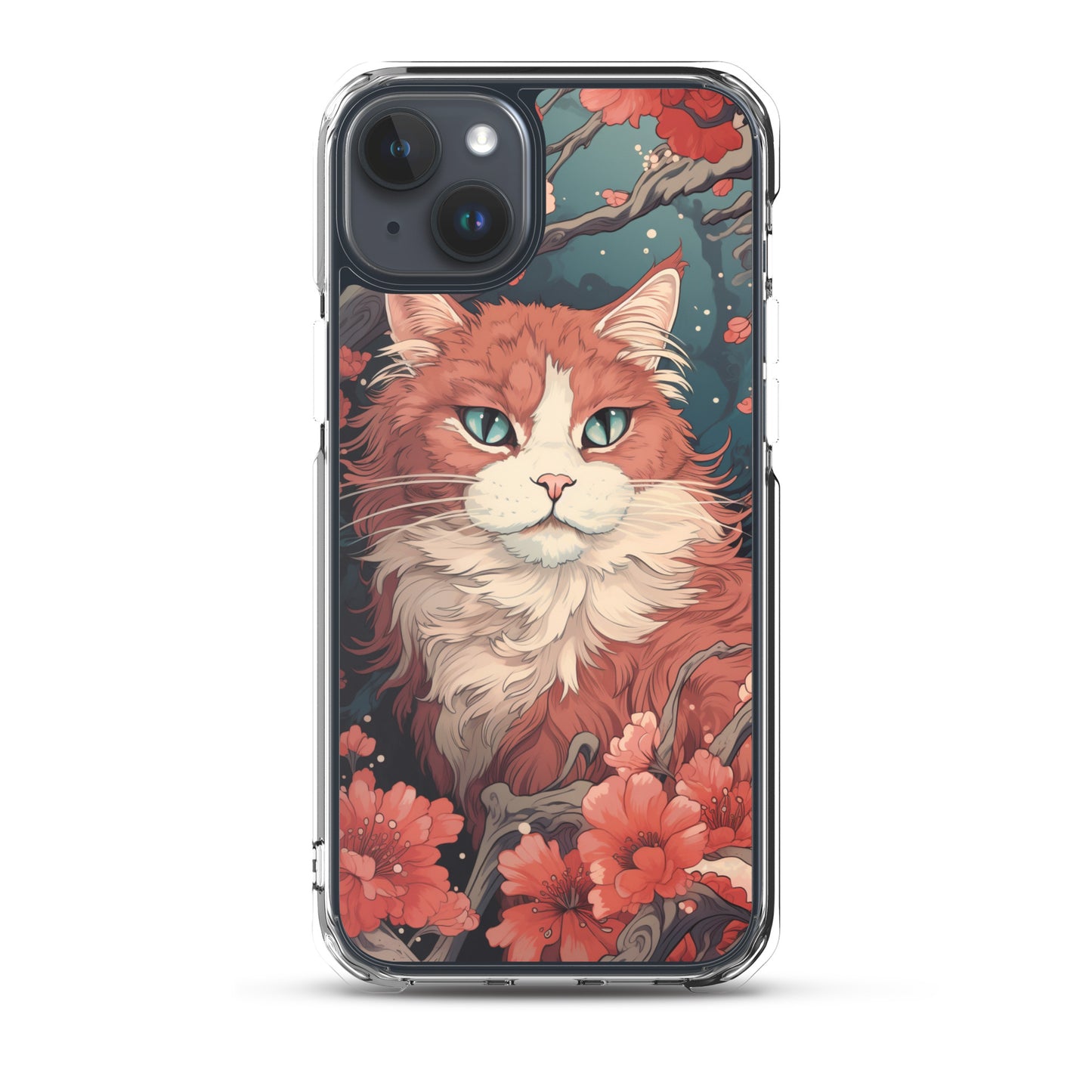 Ukiyo-e Style Orange/White Cat iPhone Case