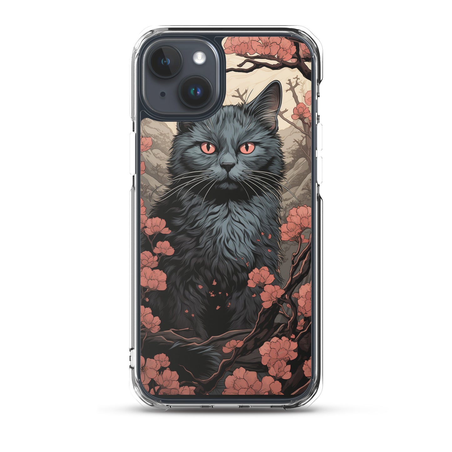Ukiyo-e Style Gray Cat iPhone Case