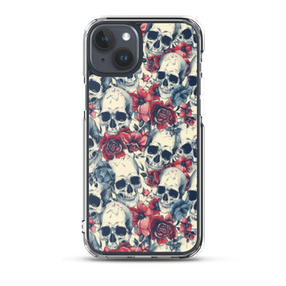 iPhone Case Skulls and Red Roses