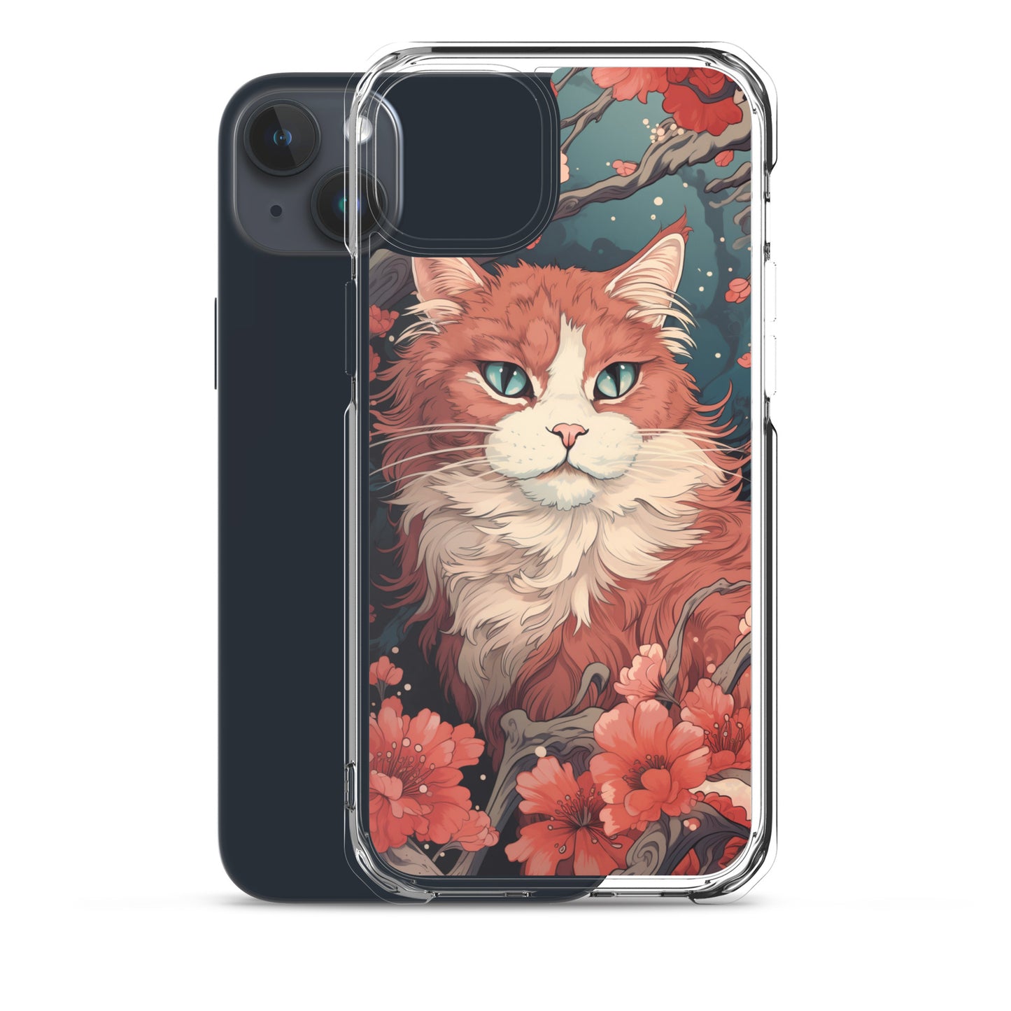 Ukiyo-e Style Orange/White Cat iPhone Case