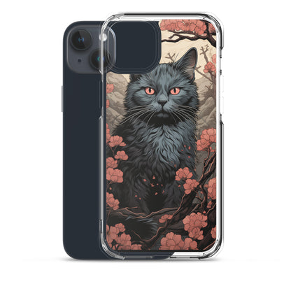 Ukiyo-e Style Gray Cat iPhone Case