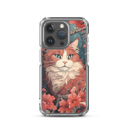 Ukiyo-e Style Orange/White Cat iPhone Case