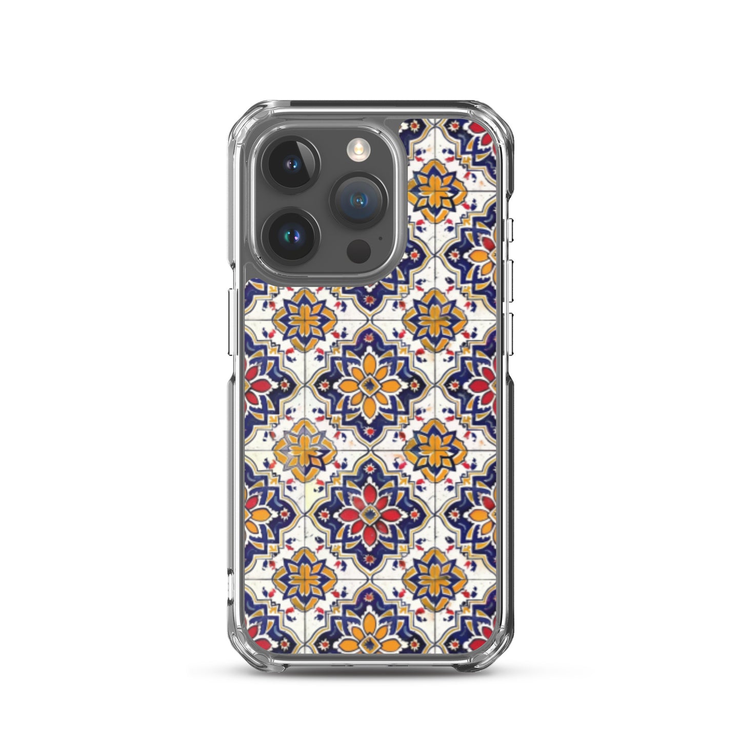 iPhone Case Colorful Andalusian Ceramic Tile Blue Orange Red