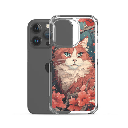 Ukiyo-e Style Orange/White Cat iPhone Case