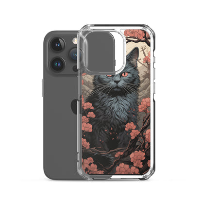 Ukiyo-e Style Gray Cat iPhone Case