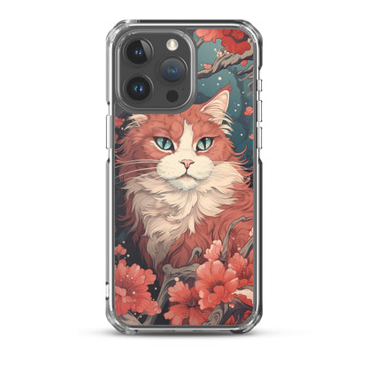 Ukiyo-e Style Orange/White Cat iPhone Case