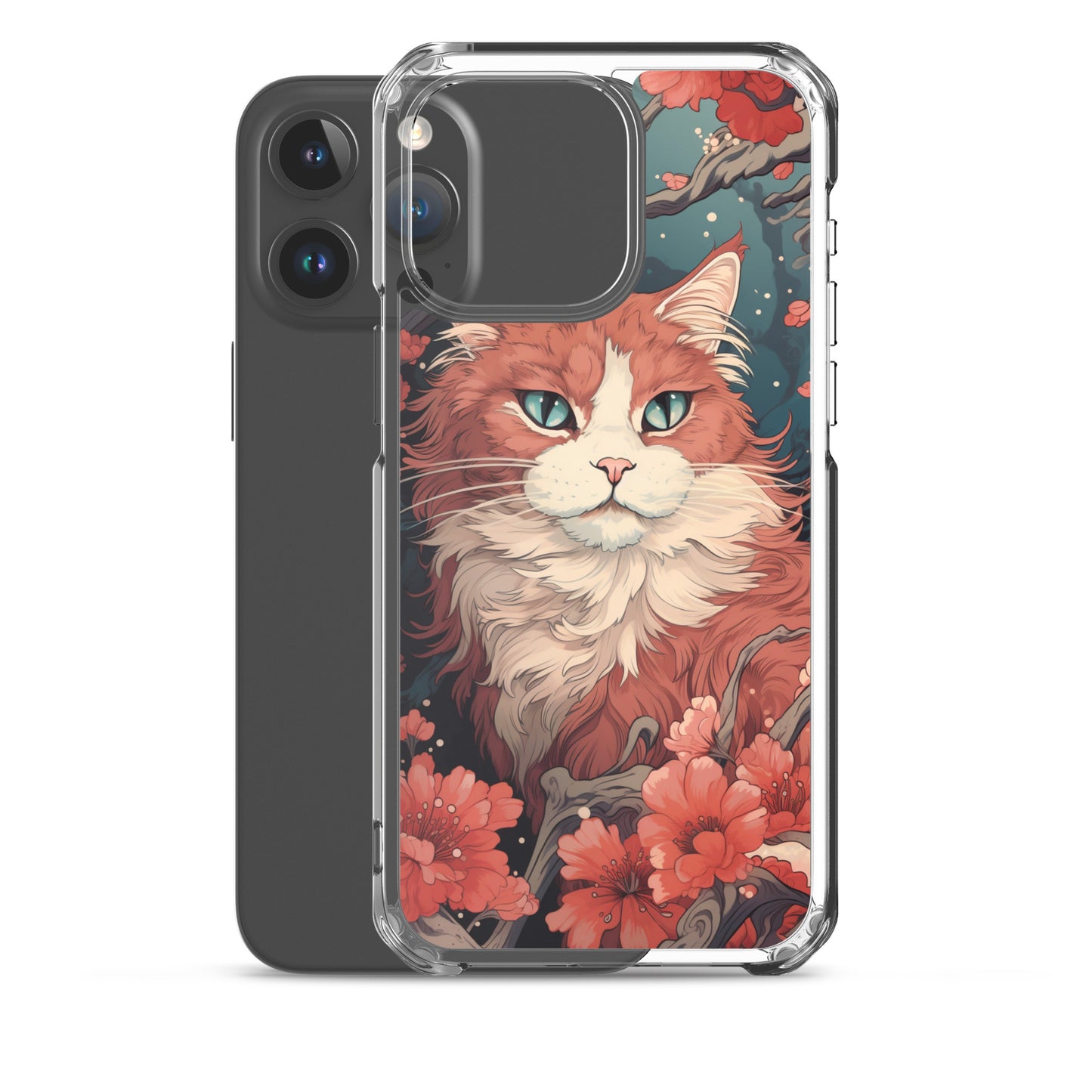 Ukiyo-e Style Orange/White Cat iPhone Case