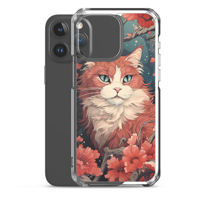 Ukiyo-e Style Orange/White Cat iPhone Case