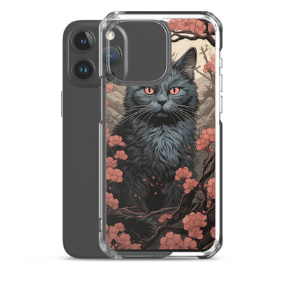 Ukiyo-e Style Gray Cat iPhone Case
