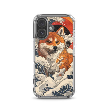 Shiba Inu in Waves iPhone Case