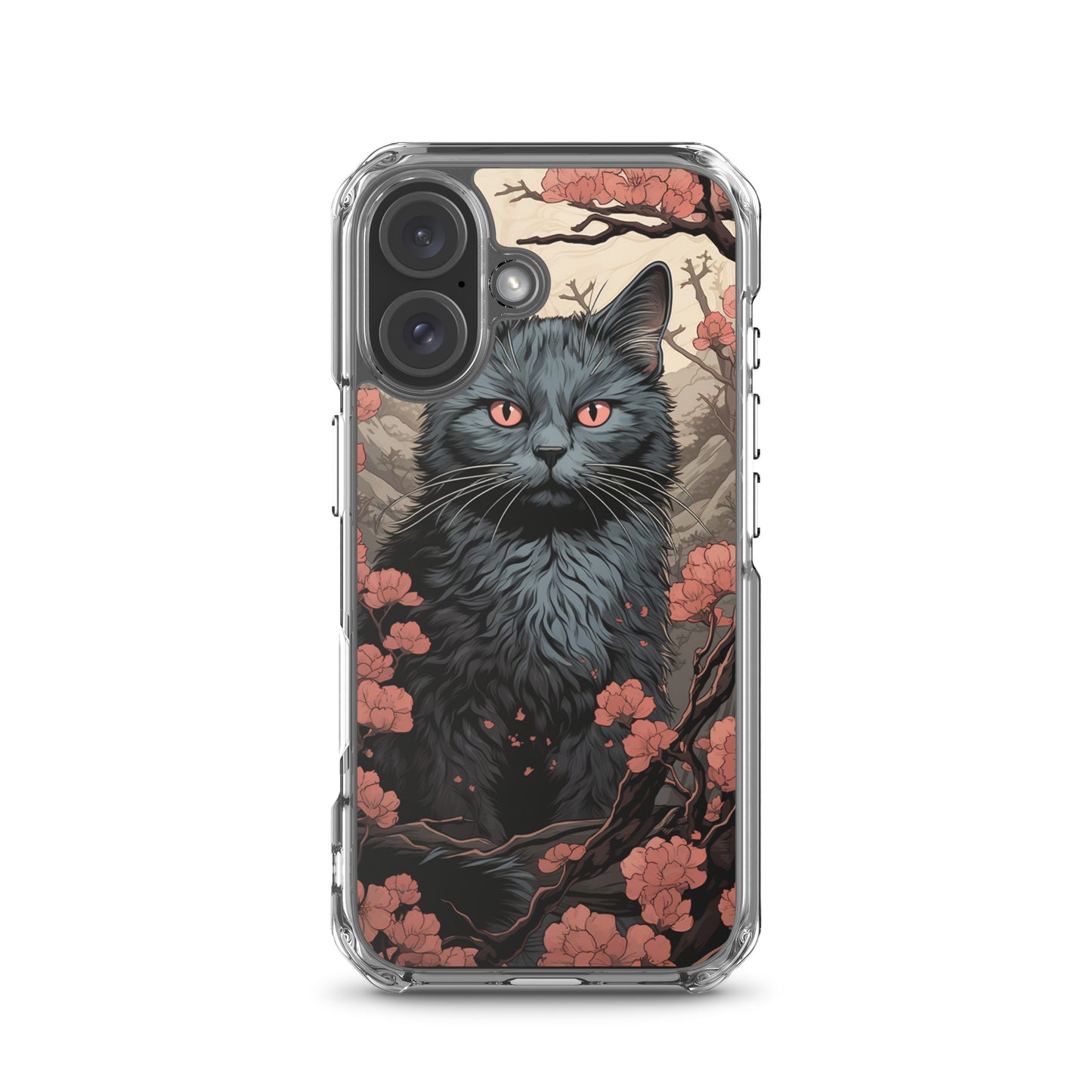Ukiyo-e Style Gray Cat iPhone Case