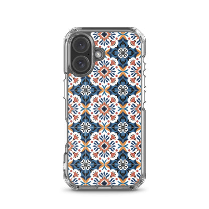 iPhone Case Classic Encaustic Tile Orange & Blue
