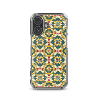 iPhone Case Green Colorful Traditional Maltese Cement Tile Pattern