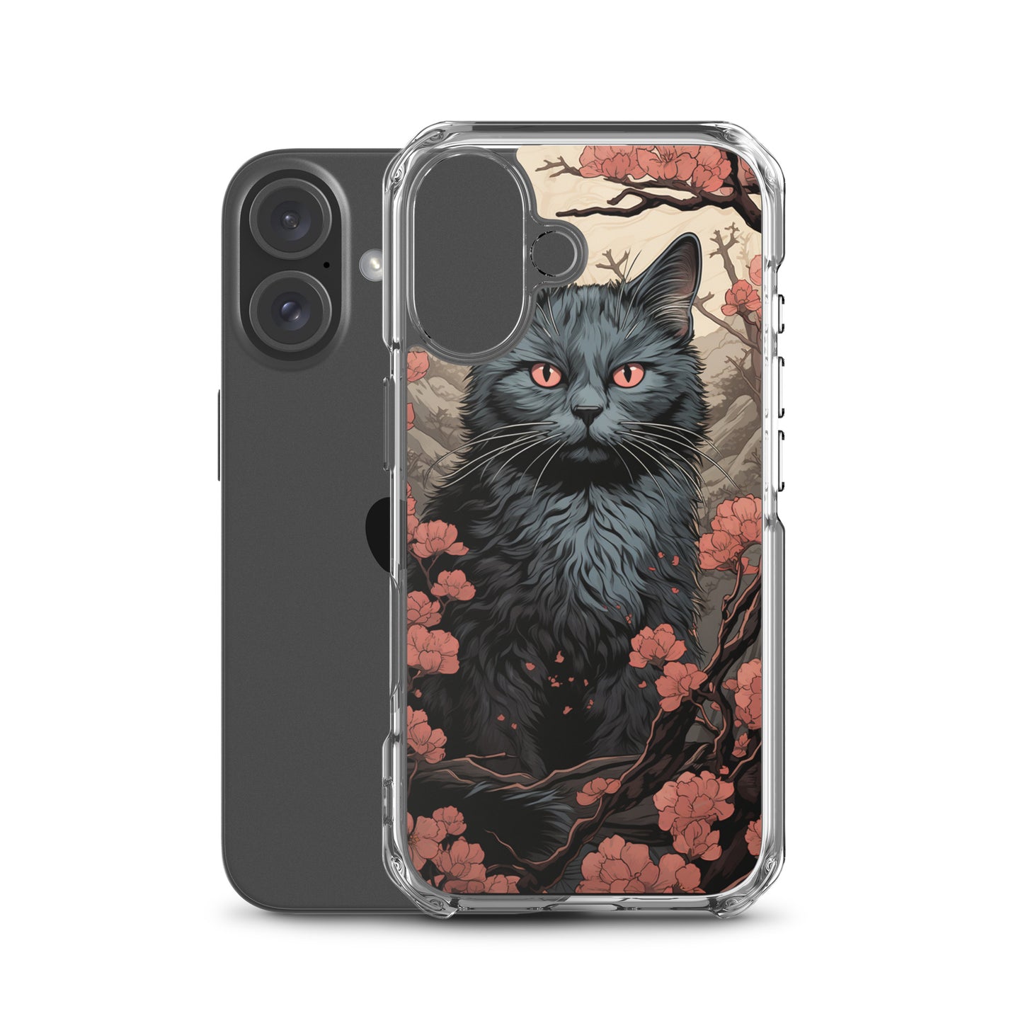 Ukiyo-e Style Gray Cat iPhone Case