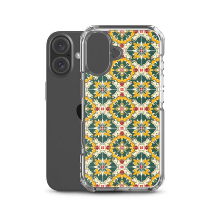 iPhone Case Green Colorful Traditional Maltese Cement Tile Pattern