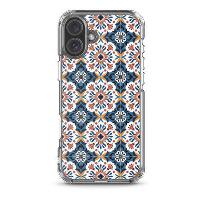 iPhone Case Classic Encaustic Tile Orange & Blue