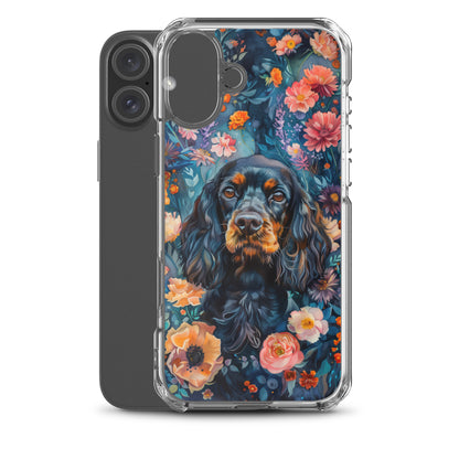 iPhone Case Watercolor Cocker Spaniel with Colorful Flowers