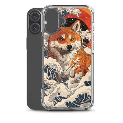 Shiba Inu in Waves iPhone Case