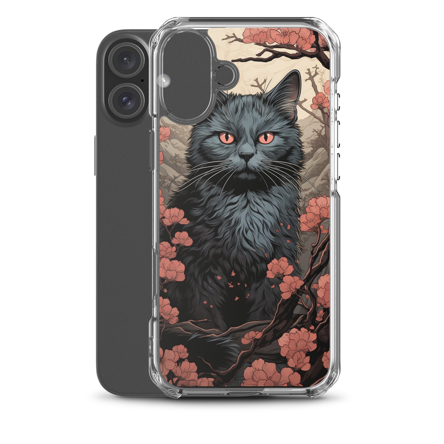 Ukiyo-e Style Gray Cat iPhone Case