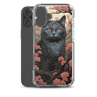 Ukiyo-e Style Gray Cat iPhone Case