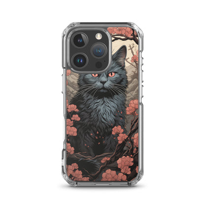 Ukiyo-e Style Gray Cat iPhone Case