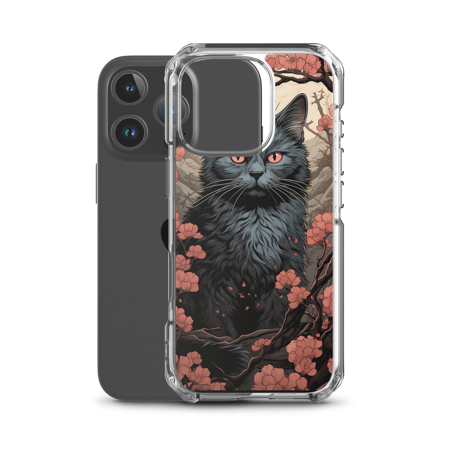 Ukiyo-e Style Gray Cat iPhone Case